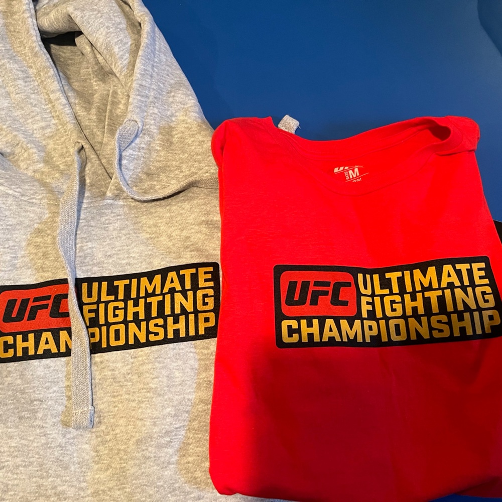 UFC Red T-shirt and Gray sweatshirt Apparel